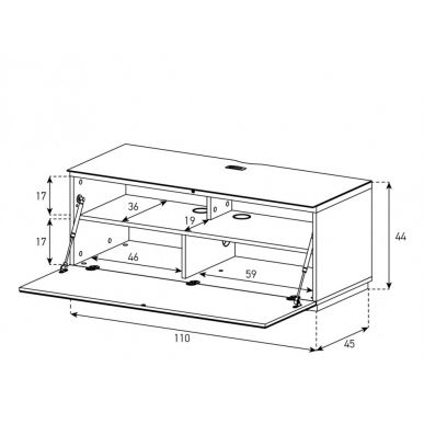 Тумба для ТВ Sonorous ST 110F BLK WHT BS